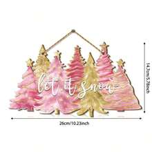 1 pièce Panneau décoratif d'arbre de Noël joyeux, décoration en bois à carreaux buffalo pour ferme, plaque suspendue pour porche, Noël extérieur, décoration de fête de Noël à la maison