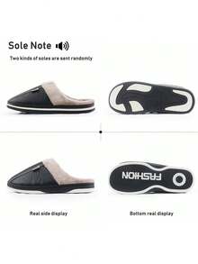 Pantuflas de invierno para hombres, cálidas y esponjosas, con suela antideslizante y espuma de memoria, zapatos de dormitorio de invierno clásicos, cálidos y suaves, pantufla negra para hombre