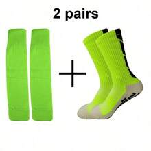 2 paires de chaussettes de sport de football anti-dérapantes multicolores, manches de jambe de course pour protéger efficacement les muscles du mollet contre les blessures - Multicolore - Voir 12