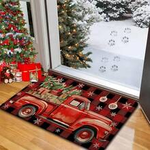 1/2/3 Pcs Thickened 0.47 Inch/1.2 Cm Christmas Doormat Set, Christmas Kitchen Mat With Christmas Tree And Red Christmas Truck Pattern, Absorbent Non-Slip Kitchen Floor Mat, Hallway Runner, Bedroom Bedside Rug, Home Decor, Christmas Decoration - Multicolor - View 14