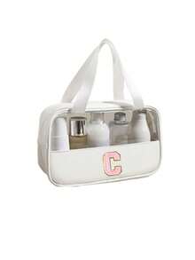 1 túi đựng đồ vệ sinh cá nhân đa năng bằng PVC, túi đựng mỹ phẩm PVC trong suốt, túi trang điểm dung tích lớn, túi trang điểm tự thiết kế chữ cái, túi đựng đồ du lịch chống thấm nước, túi đựng mỹ phẩm du lịch tối giản với nhãn dán chữ cái, thích hợp đựng mỹ phẩm, nước hoa, đi biển, trường học, phòng tắm, lễ hội, Ngày của Mẹ, Giáng sinh, món quà tuyệt vời cho mẹ, gia đình, bạn bè, túi đựng đồ vệ sinh cá nhân du lịch unisex, túi trang điểm phòng tắm. - Nhiều màu - Xem 24