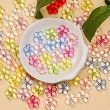 50Pcs/14mm Transparent Blossom Beads Flower Beads Acrylic Beads Loose Beads Pen Beads For DIY Ballpoint Pen Necklaces Mobile Phone Chains Clothing Bags Jewelry Supplies Decorative Beads Accessories - 50 chiếc - Xem 3