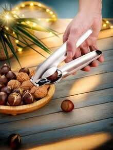1pc Nut Cracker Sheller Walnut Pliers,Stainless Steel Kitchen Tools,Multifunctional Chestnut Opener Nut Walnut,Kitchen Utensils Dried Fruit Opener,Stainless Steel Chestnut Clip Metal Nut Cracker, Multifunction Pecan Nut Cutter Walnut,Kitchen Chestnut Opener,Protable Nutcracker Chestnut Clip, Stainless Steel Chestnut Cutter Tool