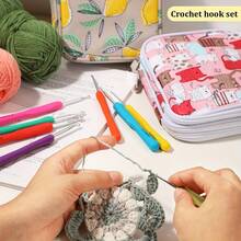 81pcs/Set Crochet Hook Kit, Includes Ergonomic Handle Hooks, Colorful Metal Needles, Fabric Storage Bag And Abundant Accessories, Crochet Organizer Bag, Suitable For DIY Knitting - Ideal For Beginners And Enthusiasts, Perfect Gift - Multicolor - View 4