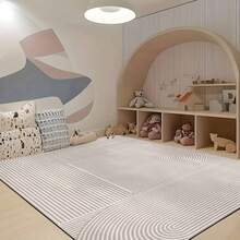 1 Pieza Alfombra de área grande y lujosa con diseño geométrico, lavable a máquina, antideslizante, diseño abstracto vintage en beige y blanco, perfecta para la decoración de la sala de estar, dormitorio, oficina o cafetería - Estilo 1 - Ver 3