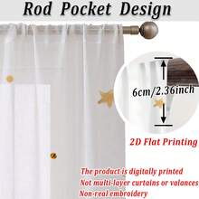 1pc Shiny Rhinestone "Merry Christmas" Star & Reindeer Pattern Christmas Decorative Sheer Curtain, Fade-Resistant, High-Quality Voile, Anti-Snagging, Wrinkle-Resistant, Soft & Smooth, Washable, Semi-Transparent, For Living Room, Bedroom, Kitchen, Christmas Party Decor