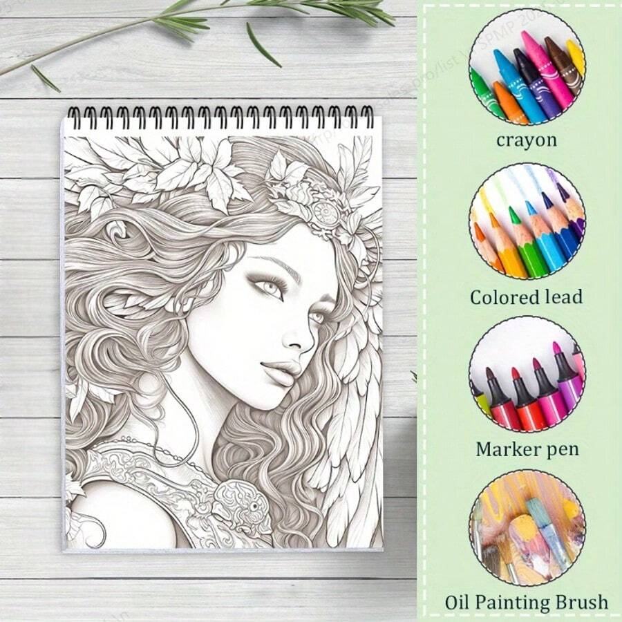 Tela dipinta a tema Mondo Magico, adatta per adulti e adolescenti per disegnare a mano - Tela di alta qualità, illustrazioni dettagliate - Regali creativi per artisti e appassionati di fantasy - Schizzi a linea pura senza cornice