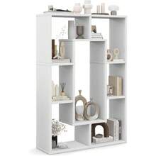 Bookshelf 35.5 Bookcase With 7 Cubes Geometric Display Shelf Wood Bookshelves And Bookcases Small Bookshelf With Storage Book Shelves For Bedroom Living Room Home Office White - trắng - Xem 1