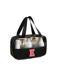 1 túi đựng đồ vệ sinh cá nhân đa năng bằng PVC, túi đựng mỹ phẩm PVC trong suốt, túi trang điểm dung tích lớn, túi trang điểm tự thiết kế chữ cái, túi đựng đồ du lịch chống thấm nước, túi đựng mỹ phẩm du lịch tối giản với nhãn dán chữ cái, thích hợp đựng mỹ phẩm, nước hoa, đi biển, trường học, phòng tắm, lễ hội, Ngày của Mẹ, Giáng sinh, món quà tuyệt vời cho mẹ, gia đình, bạn bè, túi đựng đồ vệ sinh cá nhân du lịch unisex, túi trang điểm phòng tắm. - Nhiều màu - Xem 17