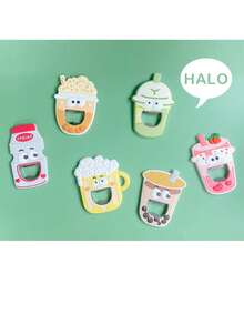 1 buc deschizător de sticle de bere din cauciuc moale, drăguț, - Gadget de bucătărie de vară, deschizător de sticle magnetic pentru frigider, ceașcă de ceai cu lapte