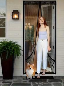 Magnetische Fliegengittertür - selbstschließend, schwer belastbar, handsfree Mesh-Abtrennung hält Insekten fern - tierfreundlich für Außentüren, Balkontüren, Schlafzimmertüren und mehr