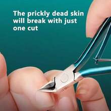 Professional Stainless Steel Cuticle Nippers - Precision Blue Manicure Tool For Dead Skin Trimming, Ingrown Nail & Hangnails Care, Sharp Fingernail Clippers For At-Home & Salon Use