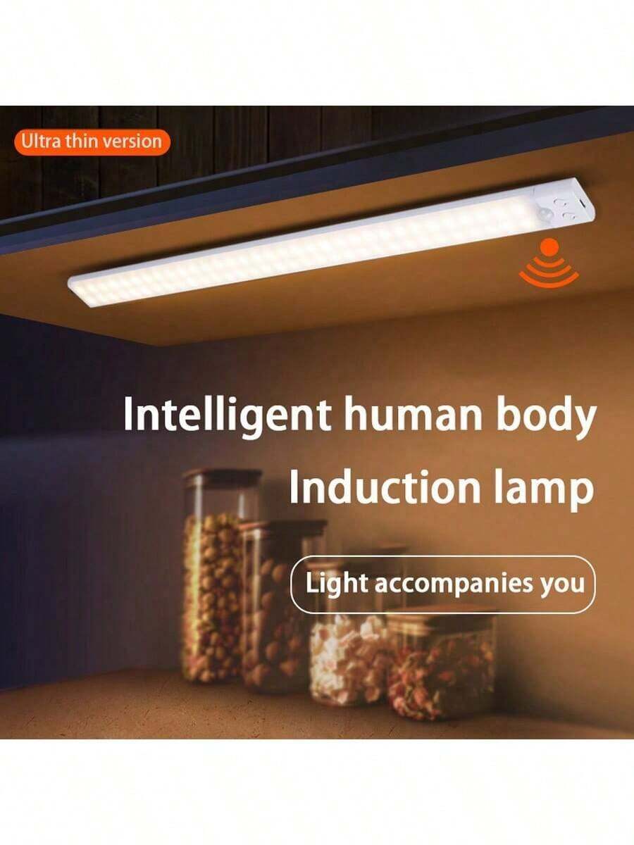 1个USB充电可调光LED橱柜灯 - 3种颜色模式，适用于厨房、衣柜、橱柜、楼梯、走廊、架子、食品储藏室橱柜下照明