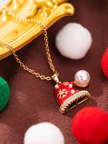 1pc Fashionable, Versatile & Elegant Christmas Element Design Necklace Jewelry, Suitable For Holiday Parties, Banquets, Can Be A Surprise Christmas Gift For Family, Friends, Mother, Wife, Lover