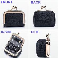 CZ Mini Leather Jewelry Box Tiny Travel Jewelry Case Women's Small Genuine Leather With Kiss Lock Coin Purse Portable Solid Color Wallet For Ring Necklace Earring Black Small 7547 - 黑色 - 查看 5