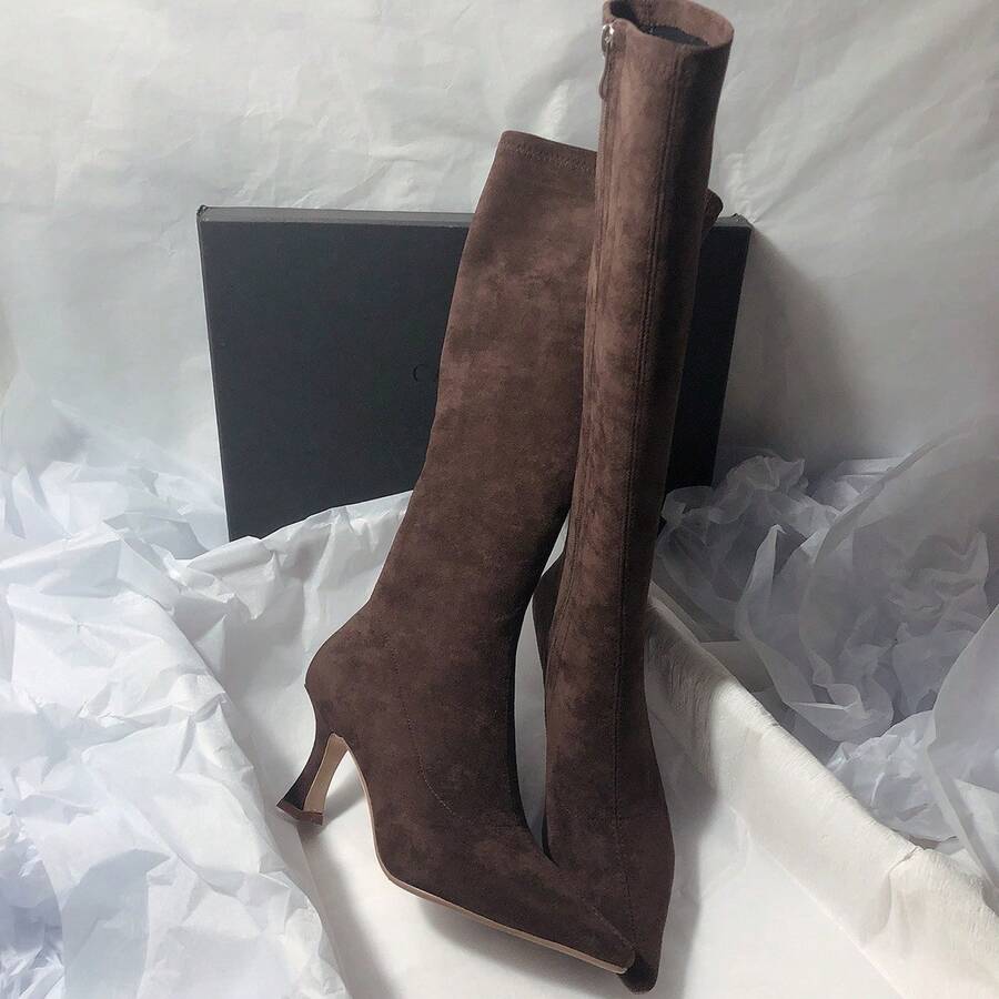 Women Over-The-Knee Boots - Brown - View 1