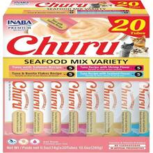 INABA Churu Cat Treats, Grain-Free, Lickable, Squeezable Creamy Purée Cat Treat_Topper, 60 Servings, Tuna Variety Box - MàuM - Xem 1