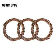 3pcs Natural Grapevine Wreath Rattan Wreath Dried Round Ring For DIY Christmas Craft, Front Door Wall Hanging, Wedding And Party Decor, Photo PropsTwig