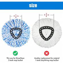 3 Paquetes de Repuestos de Cabezales de Mopa Giratoria - Almohadillas de Microfibra Reemplazables para Sistemas de Mopa Giratoria, Lavables a Máquina - 3 piezas para base Rinseclean - Ver 3