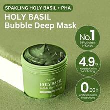 Bubble Deep Mask – Holy Basil & Carbonated Water For Cleansing Pores & Blackheads, Korean Clay To Bubble Wash-Off Pack – Holy Basil And Carbonated Water For Cleansing Pores And Blackheads, Clay Bubble Wash Off Pack – Deep Cleansing Of Pores And Blackheads With Carbonated Water, Deep Cleansing Of The Face - màu xanh lá - Xem 2