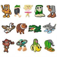 13/21PCS Funny Italian Brainrot Shoe Charms Set, PVC Shoe Decorations For Beach Bag, Shoe Accessories Charms, Gift Idea For Birthday Christmas Valentine's Day Halloween Party Favors - Multicolor - View 4