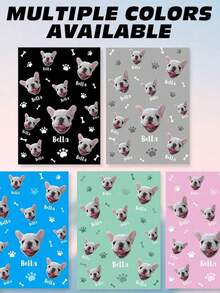 Custom Dog Blanket Personalized Photo And Name Blanket With Custom Dog Head Plush Sherpa Blanket 5 Sizes Colors Optional For Pet Dog Cat Owner Memorial Gift - Multicolor - View 2