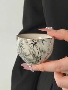 1/2/4/6pcs Ceramic Tea Cups, Vintage Household Guest Tea Cups, Kung Fu Tea Cups, Black Tea Cups, Water Cups, Espresso Cups, Gift Cups, Suitable For Daily Use, Gatherings, Parties - Multicolor - View 2