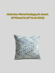1pc Chenille Floral Jacquard Pillow Cover, Farmhouse Style Square Cushion Cover, Suitable For Sofa, Bed, Chair, Living Room, Bedroom, Car Decor, Light Blue - Light Blue - View 13