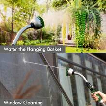 Watering Wand Heavy Duty Metal Garden Hose Wand With 10 Spray Patterns 15Inch Long Hose Nozzle Sprayer With Thumb Flow Control Ideal To Water Hanging Baskets And Shrubs - 綠色 - 查看 6