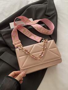 1 套高级时尚压花斜挎包、翻盖单肩包、女士休闲手提包和钱包 - 彩色 - 查看 12