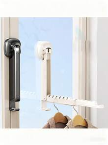 1pc Retractable Folding Clothes Drying Rack, Wall Mounted Balcony Hanger, Window Hanging Clothes Rack, No Drilling Required, Extendable Laundry Dryer