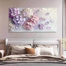 1pc Hydrangea Floral Canvas Wall Art, Modern Art Decor Frameless Poster, Cartoon Botanical Flowers Print For Living Room, Bedroom, Office, Indoor Decor - Spring & Autumn Seasonal Artwork