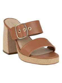 Sandalia Casual Con Tacón Lady Paulina De Mujer Brant Elegante Tacón Ancho Estable Cómoda Moda Verano 2024 Diseño Exclusivo Plataforma Suave Ajuste Perfecto Varios Colores Disponibles Ocasiones Especiales Zapatos De Fiesta - Marrón - Ver 5