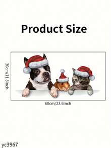 1 pieza Pegatina decorativa navideña, Patrón creativo de mascotas navideñas, Aplicable a sala de estar, dormitorio, baño, Pegatina autoadhesiva extraíble de PVC, Decoraciones navideñas, Decoración del hogar, Decoración de habitación, Decoración de pared, Pegatinas