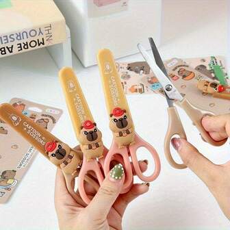 Sanrio 1pc Creative Craft Scissors With Cute Animal Safety Blades, Stainless Steel Sharp Scissors, Suitable For School, Office, And Home Use - Ergonomically Designed, Random Color Style, Perfect Party Gift, Fan Holiday Gift. (Random Style)