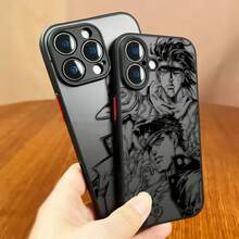 Custodia per iPhone S, stile anime, motivo 's Bizarre Adventure, custodia opaca per iPhone 16, 16E, 15, 14, 13, 12, 11 Pro, XR, XS, X, 8, 7, SE, Plus, Max, custodia rigida trasparente
