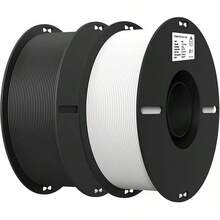 Creality Filamento PLA de 1.75mm 2kg o 4kg, Filamento para Impresora 3D Resistente y Fuerte, precisión +/- 0.02mm, 2 carretes de 1 kg (2x1kg,Blanco y Negro) - 2x1kg,Blanco y Negro - Ver 2
