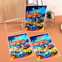 10 pièces Sacs cadeaux thème course automobile, sacs cadeaux pour fête d'anniversaire, décorations de fête, sacs surprises en plastique, sacs cadeaux nacrés, fournitures d'emballage pour fête d'anniversaire