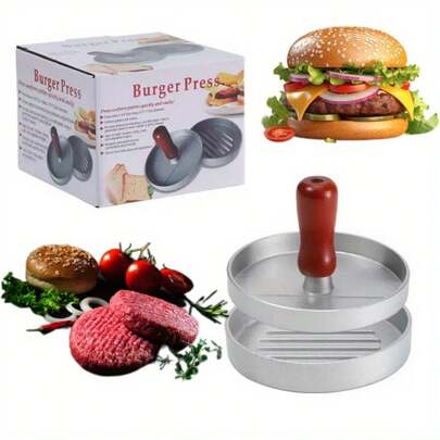 Heavy-Duty Stainless Burger Press & Patty Maker - Non-Stick Grill Mold For BBQ, Round/Flat/Sliders, Commercial-Grade-Like Performance, Easy-Clean Surface For Beef, Cheese, Veggie Burgers (Home & Cooking), Hamburger Patty Press, Meat Press, Cooking Equipment, Meat Patty Press, Patty Molder, Household Items, Household Items For Home, Press Burger, Cooking Weight, Chef Tools, Meat Weight, Cooking Tools, Meat Pressing, Press Mold, Meat Weight Press, Bbq Press Iron