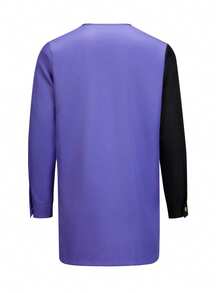 Men's Casual Long-Sleeved Two-Piece Suit, Mid-Length Top And Trousers - 藏蓝色 - 查看 6