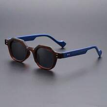 1 件装复古多边形时尚街头风格小框个性化百搭时尚眼镜 - 彩色 - 查看 3