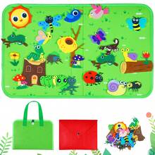 Foldable Farm Animals Felt Storyboard Set, Kindergarten Storytelling Early Education Interactive Game Kit, Car Airplane Travel Toys, Birthday Gift - Early Education Toys - View 13
