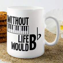 1pc, Funny Music Themed Mug White Ceramic Coffee Mug Piano Player Or Teacher Cute And Interesting Ceramic Cup, Suitable Giving To Those Who Love Piano 11oz - 11oz - View 5