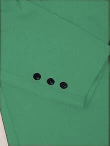 HOMEYEE Áo khoác nữ cổ ve dài tay có túi cổ điển thanh lịch thường ngày đi nghỉ chuyên nghiệp OL cỡ lớn, thích hợp cho mùa xuân, thu, đông - màu xanh lá - Xem 5