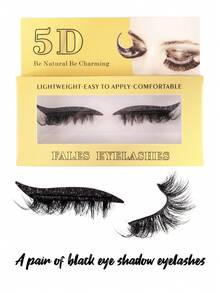 Set combo di ombretti e ciglie finte, include eyeliner glitterato adesivo e ciglie finte, impermeabile, senza colla necessaria, adatto per trucco da festa e palcoscenico, ideale per principianti