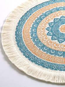 1pc INS Style Round Cotton Linen Placemat/Cup Mat/Heat Insulation Pad