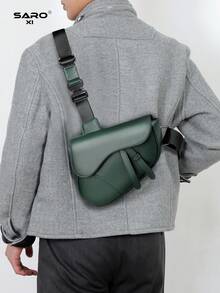 Men's Waist Bag Chest Bag Adjustable Shoulder Strap For Running Commuting Sports Outdoor Personalized Saddle Bag, Casual Street Style Crossbody Bag For Young Men , Zipper Shoulder Bag Lightweight Simple Solid Color Messenger Bag Gun Holster Pouch Belt Bag Festival Phone Bag