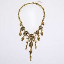 1 pieza Collar de joyería con borlas con calavera de pirata vintage de estilo punk hip-hop popular de Europa y América para Halloween