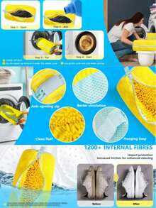 2 paquetes de bolsas para lavadora del Reino Unido, bolsas de lavado de zapatos antideformación con forro de limpieza de 360°, bolsas de lavado de zapatos reutilizables, bolsas de lavandería para zapatos con cremallera, adecuadas para zapatillas, bolsas de lavandería de malla de lona