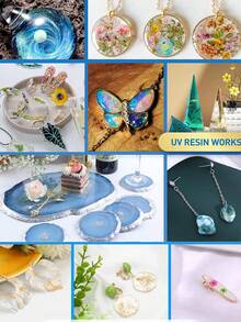 80ml/160ml/240ml/320ml/400ml -UV Resin Starter Kit For DIY Jewelry - Clear, Low Viscosity, No Shrinkage - Ideal For Pendants, Earrings & Bracelets